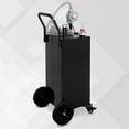 thumbnail image 3 of Arksen 30 Gallon Portable Gas Caddy Fuel Storage Tank Large Gasoline Diesel Can Hand Siphon Pump Rolling Wheels, Black, 3 of 7