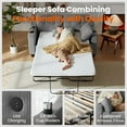 thumbnail image 5 of CHIC HOUSE Pull Out Sofa Bed Couch Full Size with Mattress USB, Convertible Sleeper Sofa Loveseat for Small Spaces RV, Corduroy Pull Out Couch Bed for Living Room with Cup Holders LED Lights, Gray, 5 of 9