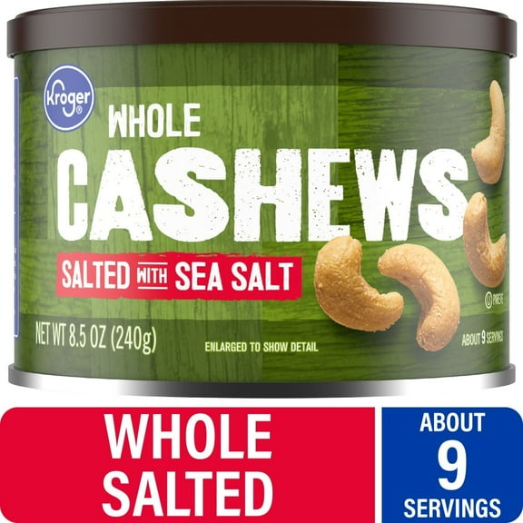 KR Whole Sea Salted Cashews 8.5 oz - Pack of 1