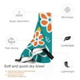 thumbnail image 3 of YFYANG Adult Microfiber Portable Travel Towel, Green Flower Graffiti Quick Dry Towel with Hiking Buckle PVC Pouch, 16" x 31.5", 3 of 6