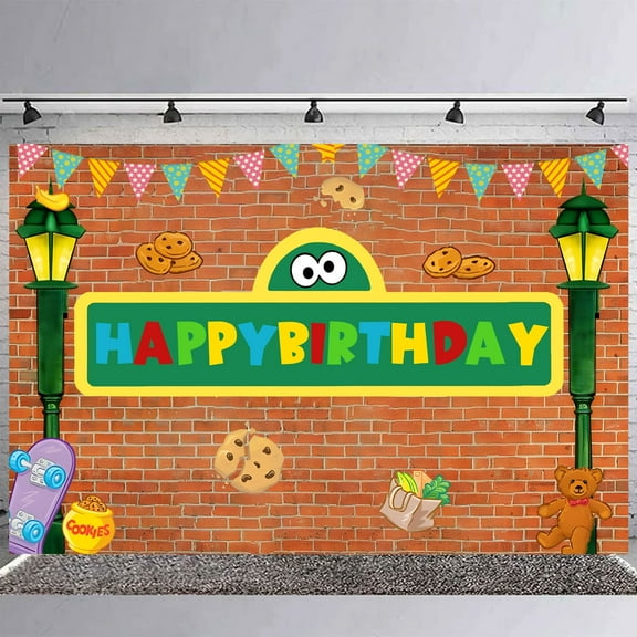 Cartoon Street Backdrop Banner 5X3FT Street Friends Photography Background Cartoon Party Photo Backdrop