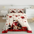 thumbnail image 2 of Castle Fairy Kids Teenagers Happy Valentine's Day Bedding Comforter Set 2pcs,Kawaii Animal Cat Twin Comforter Sets Microfiber,Romantic Floral Rose Love Heart Breathable Bedding Set, 2 of 8