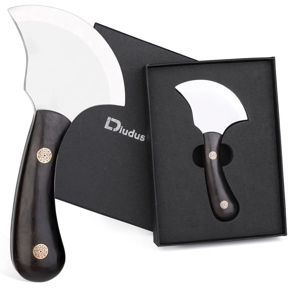 Leather Bevel Head Cutting Knife Black Wooden Handle, Craft Skiving Knife, Leather Working Tools for DIY Leathercraft Forging Cutting$$Art & Craft