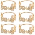 thumbnail image 1 of Napkin Rings - Set of 6 Metal Napkin Rings with Bismillah Letter (Gold), 1 of 5