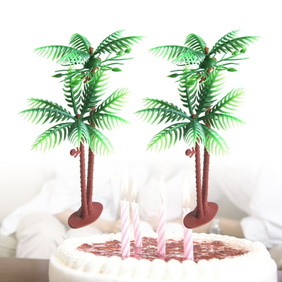 LIFKOME 10Pcs Mini Palm Trees for Micro Landscape Decoration Tropical Cake Decoration