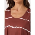 thumbnail image 4 of DARING DIVA Women's 2-Piece Round Neck Sleeveless Shirt Shorts Pajama Set 3XL Burgundy, 4 of 6