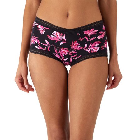 Women's Maidenform® Modern Full Coverage Boyshort DMMLBS Color: Black Luxe Bloom Size: SMALL