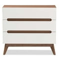 thumbnail image 4 of Baxton Studio Calypso 3 Drawer Chest in White and Walnut, 4 of 8