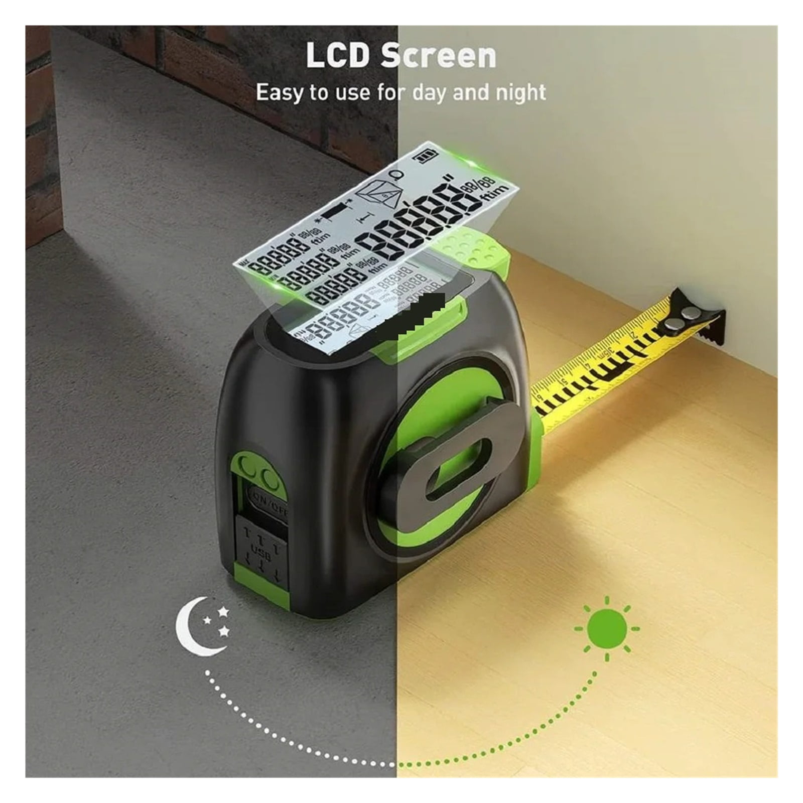 Tape Measure Distance Meter Measuring Digital Ranfinder High Precision With LCD Display ,High Accuracy Position