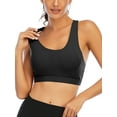 thumbnail image 2 of SHCKE Women's Medium Support Sports Bras Cross Back Yoga Bra Wide Hem Activewear Tops With Removable Cup, 2 of 6
