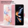 thumbnail image 6 of for Samsung Galaxy Z Fold 5 PU Leather Wallet case, Marble Pattern Credit Card Holder,Flip Folio Book Kickstand Cover Women Men with Long Strap for Samsung Galaxy Z Fold 5 5G, Galaxy White Marble, 6 of 6