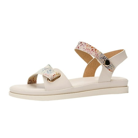 

Larisalt Beach Sandals For Women Womens Lace up Square Toes Flat Sandals with Ankle Strap Summer Criss-Cross Gladiator Shoes Beige