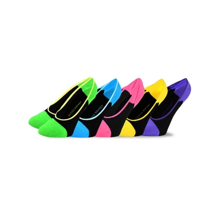 Hue Hidden Cotton Liner - TeeHee Footies Women's Hidden Cotton Liner Socks with Non-Skid 5-Pack