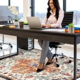 thumbnail image 5 of Office Chair Mat for Hardwood & Tile Floor,Boho Vintage 36"x48" Computer Chair Mat for Rolling Chairs Carpet,Under Desk Non Slip Gaming Rug,Low-Pile Rubber Backing Large Protector Mat (Orange), 5 of 6