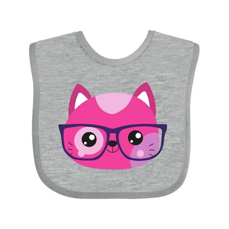 

Inktastic Hipster Cat Cat with Glasses Little Cat Kitten Gift Baby Boy or Baby Girl Bib