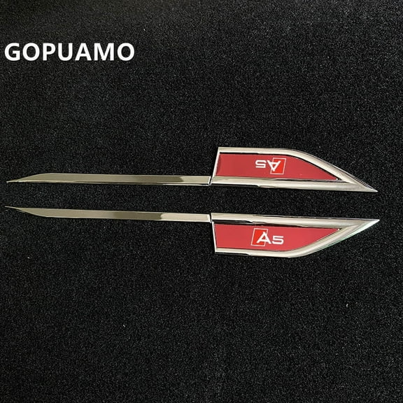 For Audi A5 Car Exterior Metal Leaf Board Decoration Stickers Custom Laser Logo Modification Accessories 1 Pair