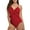 Red, variant on Womens Ruffle One Piece Bathing Suits Flounce Backless Monokinis Swimsuits