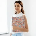 thumbnail image 6 of Red and Blue Floral Pattern 12.4x10.6in PVC Round Ring Binder, D-Ring 3-Hole, Metal Clip, 200 Sheets, 6 of 10