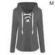 thumbnail image 1 of Sudadera con capucha para mujer Sudadera con capucha y cuello en V Suéter con tirantes de manga larga superior, M, Negro kenally  AP000968-03, 1 of 7