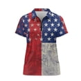 thumbnail image 6 of Whosucclay Moisture Wicking Polo Shirts for Golf Outdoor Vacation, Polyester Fabric 1/4 Zip Lightweight Workout Tennis Tops, Vintage American Flag Pattern Size Large, 6 of 10