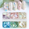 thumbnail image 2 of Yihuala 6 Gradient Shell Nails Decorations Shimmering Multicolor Effect Design Easy Application For Home Salon Art Projects, 2 of 10