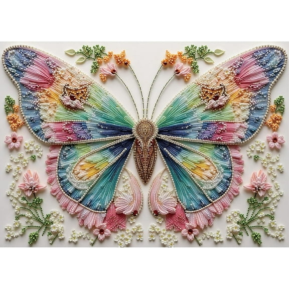 wooden puzzle Beaded Rainbow Butterfly Hard Challenging Exercise Intellegent wall decor suitable for Teenager or Adult 1000 PCS