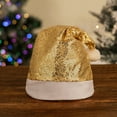 thumbnail image 4 of DefiDgd Santa Hat for Adults,Sequin Style Christmas Hat,Gold Velvet Double-Layer Unisex Holiday Xmas Hats for New Year Christmas Part, 4 of 7