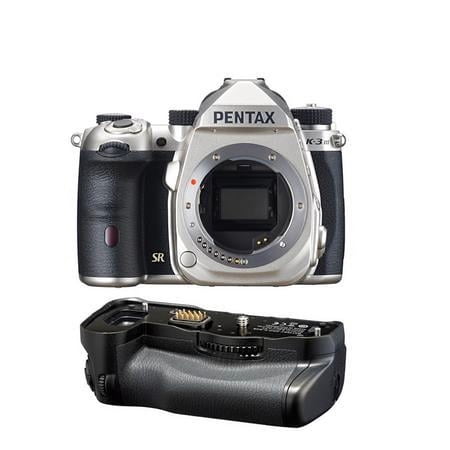 UPC: 0192223181304 | K-3 Mark III APS-C-Format DSLR Camera Body  Silver with Pentax D-BG8 Battery Grip  Black