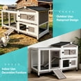 thumbnail image 6 of Aivituvin 55" Rabbit Hutch with Chew-Proof Ramp Weatherproof Indoor/Outdoor Rabbit Cage, 2-Story Bunny Cage with Lockable Wheels Leakproof Trays Brown, 6 of 11