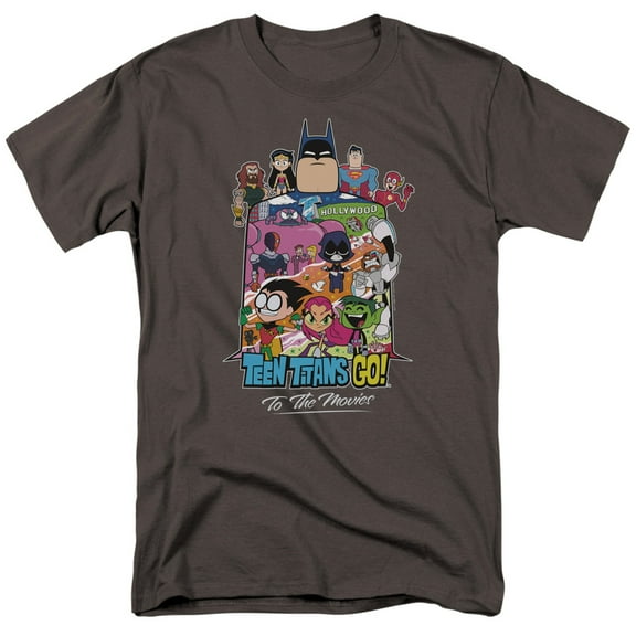 Teen Titans Go To The Movies Hollywood S/S Adult 18/1 T-Shirt Charcoal