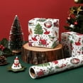 thumbnail image 3 of Vintage Christmas Wrapping Paper - Mini Roll - 23 Inch x 58Inch -  Green Christmas Wrapping Paper for Xmas Holiday, Party Celebration, 3 of 6