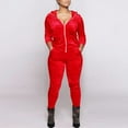 thumbnail image 2 of Fall Hoodies Set Velvet Sweat Suits Women 2 Piece Tracksuits Outfits Long Sleeve Zip up Hooded Jacket Jogger Pants Cute Comfortable Casual Velour Clothes XL, 2 of 7