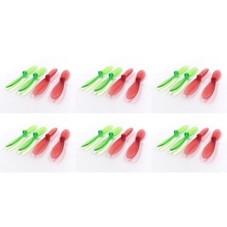 HobbyFlip Transparent Clear Red and Green Propeller Blades Props Compatible with Eachine X6 Hexacopter 6 Pack