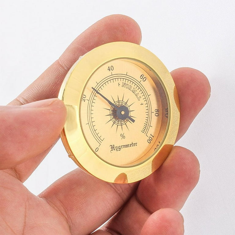 Mini Cigar Hygrometer 28mm Round Dial Metal Pointed Needle Handy Tool