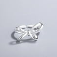 thumbnail image 2 of Simple Personality Hong Kong Style Geometric Hand Jewelry Bow Ring Women, 2 of 5