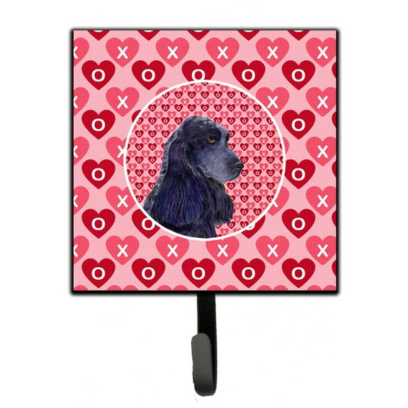 Black Cocker Spaniel Hearts Love Valentines Day Leash or Key Holder