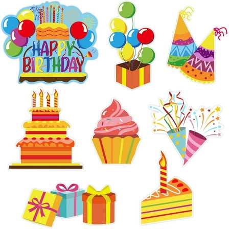 1Set 8Pack Happy Birthday Yard Signs Birthday Themed Party Supplies Birthday Decorations Outdoor Yard Signs Birthday Party Props Signs Birthday Home Lawn Yard Decorations