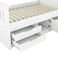 thumbnail image 4 of Twin Size Captain Platform Bed Frame with Storage Bookcases and Shelves,Four Drawers,White, 4 of 8