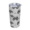 thumbnail image 2 of Kll Gray Tractor Stainless Stainless Steel Vacuum Insulated Coffee Cup 20 Oz Lids And Straws,1 Metal Straws,1 Cleaning Brush, 2 of 9