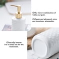thumbnail image 4 of Ceramic Bathroom Accessory Set, 5 Pcs Bathroom Accessories Set - 1 Soap Dispenser, 2 Tumblers, 1 Toothbrush Holder, 1 Soap Dish, Relief Design, Matte White, 4 of 8