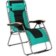 thumbnail image 1 of Costway Padded Zero Gravity Lounge Chair Oversize Folding Adjustable Turquoise, 1 of 6