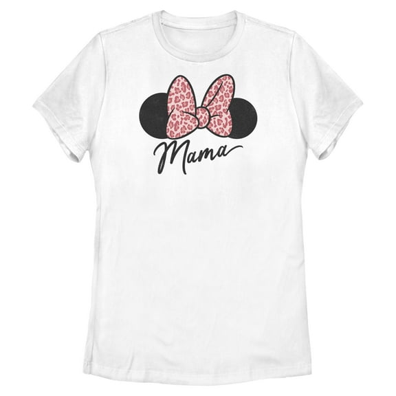 Womens Minnie Mouse Leopard Bow Mama T Shirt