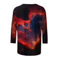 thumbnail image 5 of Mittory Summer Tops for Women Vacation Galaxy Space Graphic Blouses Trendy Crewneck Office 3/4 Sleeve Shirts, 5 of 5