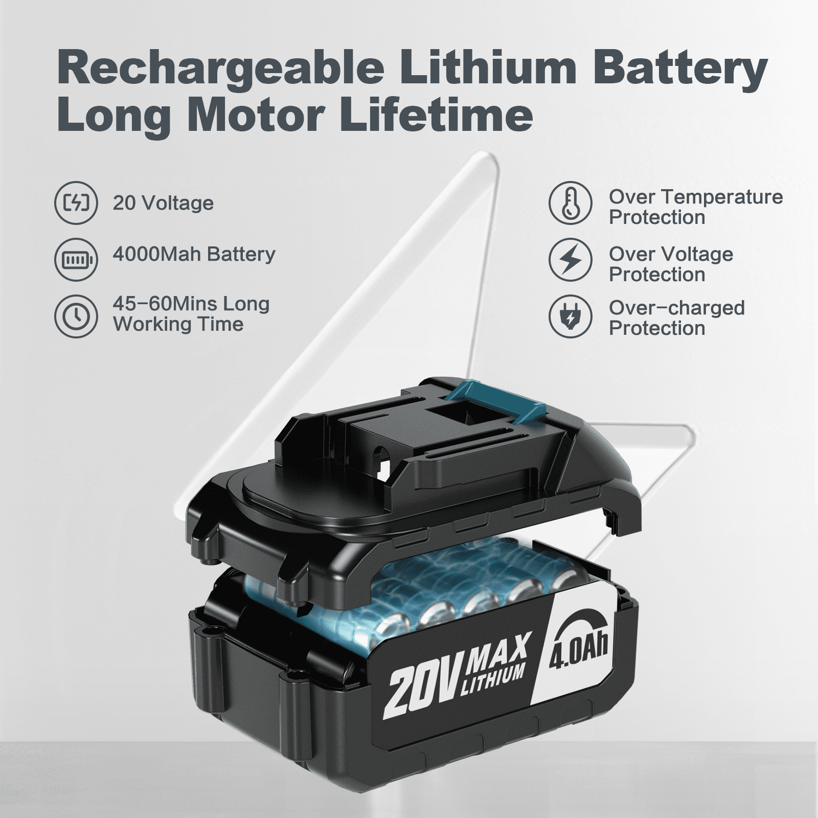 12-Inch Cordless Chainsaw | Electric Brushless Handheld 20V Battery Powered for Wood & Tree Trimming