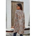 thumbnail image 3 of Cardigan Tricoté Imprimé Léopard Camouflage pour Femmes Long Ouvert devant Décontracté Ample Léger, 3 of 6