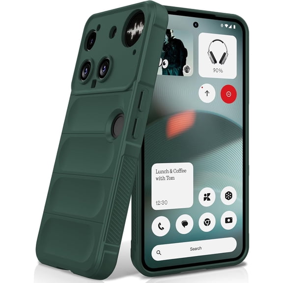 ERUCND-Silicone Case for Nothing Phone (3), Anti-Scratch Microfiber Lining, Shockproof Case with Camera Protection, Green