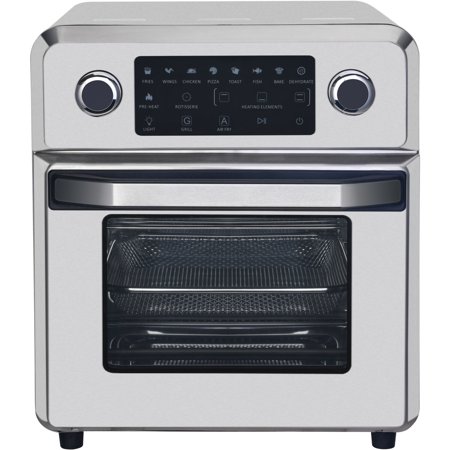 10-in-1 Air Fryer Grill Steak Searer 1700W - Large 15.4 Liter / 14.2 Quart AirFryer Rotisserie Oven with Bamboo Charcoal Grill Grate