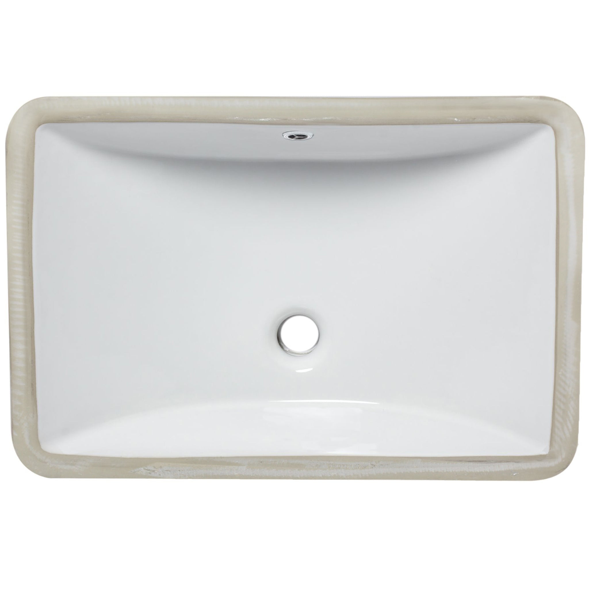 Novatto NP-U193902 Rectangular Undermount White Porcelain Sink with Overflow, 18 x 13-inches
