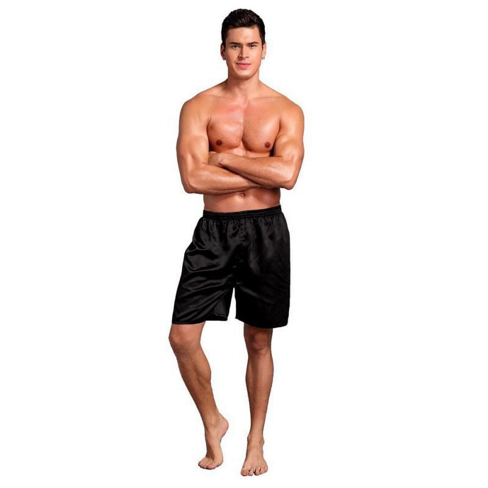 Mens Satin Boxer Shorts Silk Pajamas Shorts Sleepwear Boxers