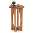 thumbnail image 1 of Gymax 14'' Round Mahogany Accent Table Farmhouse End Table w/ Round Tray Top, 1 of 10
